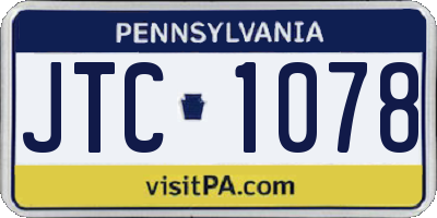 PA license plate JTC1078