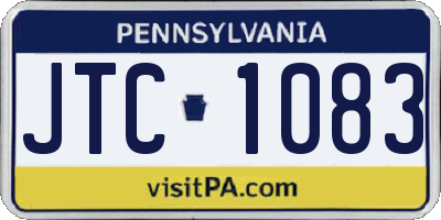 PA license plate JTC1083