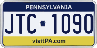 PA license plate JTC1090