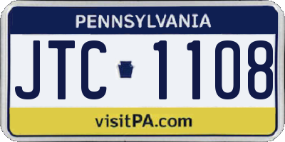 PA license plate JTC1108