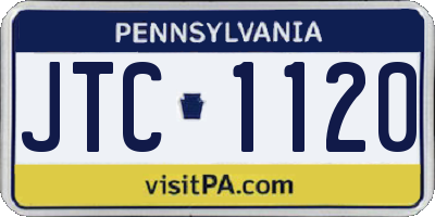 PA license plate JTC1120