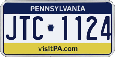 PA license plate JTC1124
