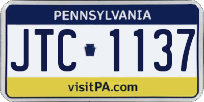 PA license plate JTC1137