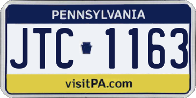 PA license plate JTC1163