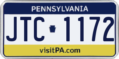PA license plate JTC1172