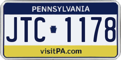 PA license plate JTC1178