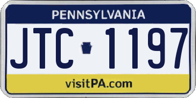 PA license plate JTC1197