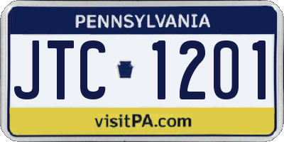 PA license plate JTC1201