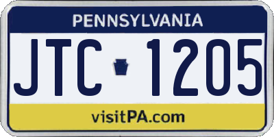PA license plate JTC1205