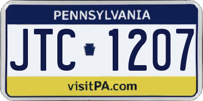 PA license plate JTC1207