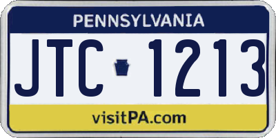 PA license plate JTC1213