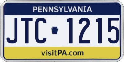 PA license plate JTC1215