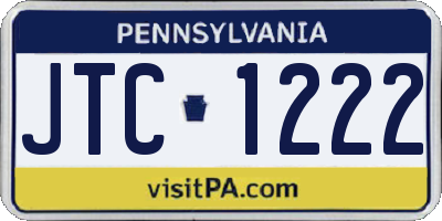 PA license plate JTC1222