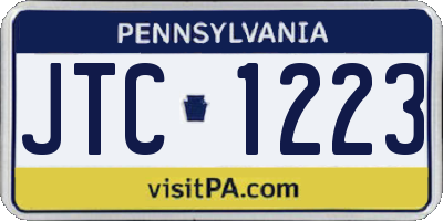 PA license plate JTC1223
