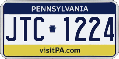 PA license plate JTC1224