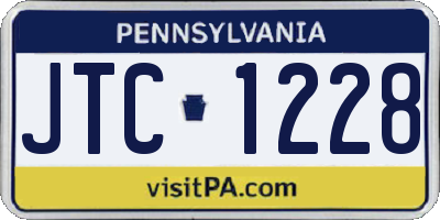 PA license plate JTC1228
