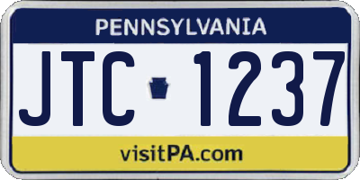 PA license plate JTC1237