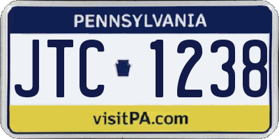 PA license plate JTC1238