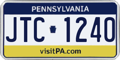 PA license plate JTC1240