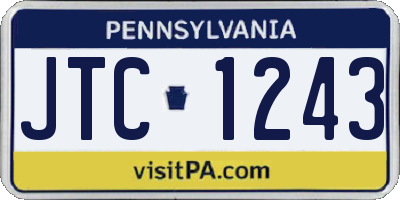 PA license plate JTC1243