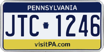PA license plate JTC1246