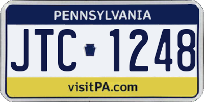 PA license plate JTC1248