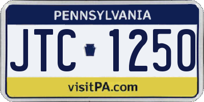 PA license plate JTC1250