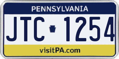PA license plate JTC1254