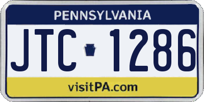 PA license plate JTC1286