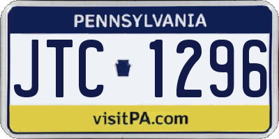 PA license plate JTC1296