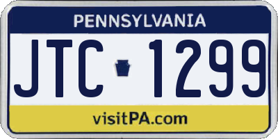 PA license plate JTC1299