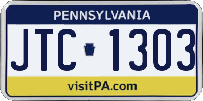 PA license plate JTC1303