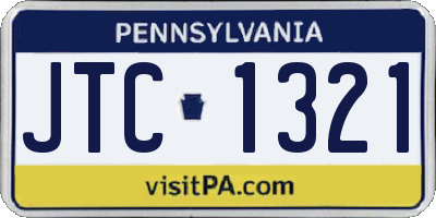 PA license plate JTC1321