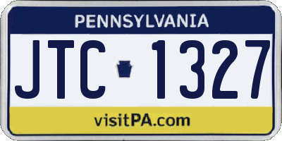 PA license plate JTC1327