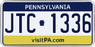 PA license plate JTC1336