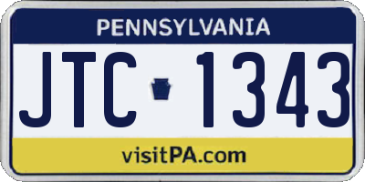 PA license plate JTC1343