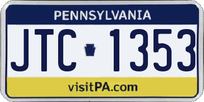 PA license plate JTC1353