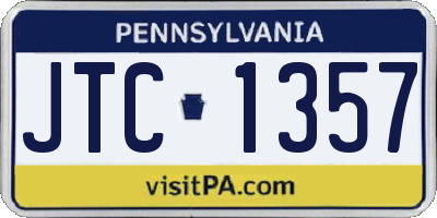 PA license plate JTC1357