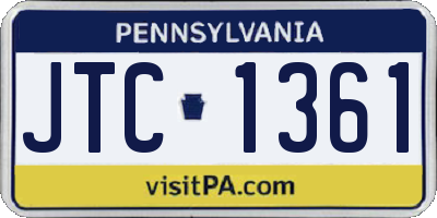 PA license plate JTC1361