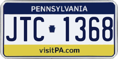 PA license plate JTC1368