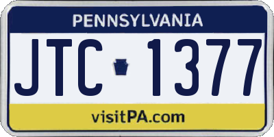 PA license plate JTC1377
