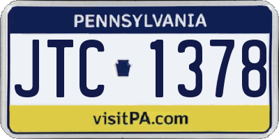 PA license plate JTC1378