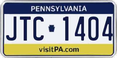 PA license plate JTC1404