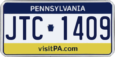 PA license plate JTC1409