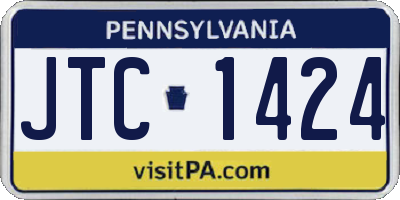 PA license plate JTC1424
