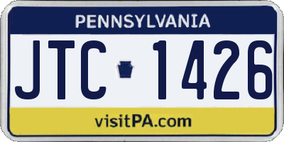 PA license plate JTC1426