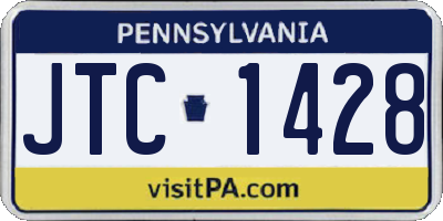 PA license plate JTC1428