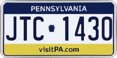 PA license plate JTC1430
