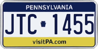 PA license plate JTC1455