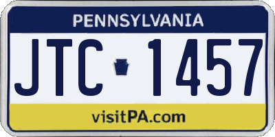 PA license plate JTC1457